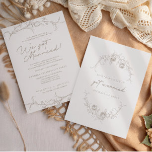 Anúncio de Casamento Elegante Vintage Sepia
