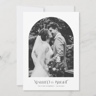 Anúncio de casamento em arco de Natal minimalista