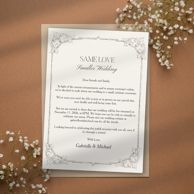 Anúncio de casamento em ouro elegante com pedido d (Criador carregado)
