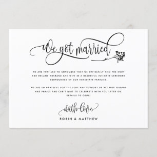 Anúncio de Casamento / Fuga Romântica Moderno