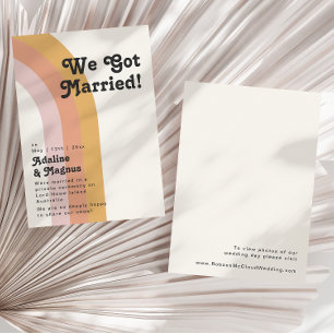 Anúncio de Casamento Fugitivo com Estilo Retro Mod