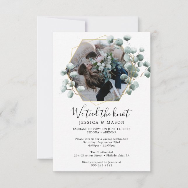 Anúncio de Casamento Furtivo Eucalipto (Frente)