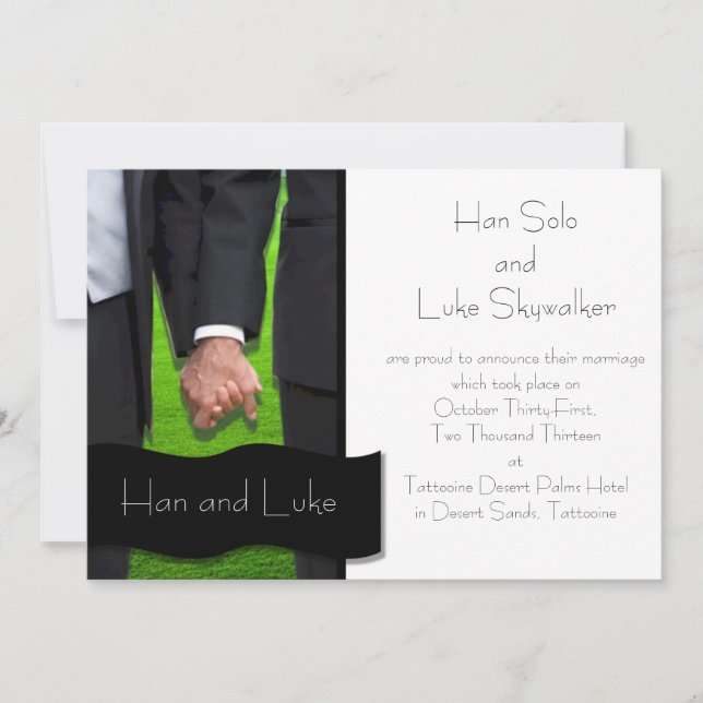 Anúncio de Casamento Gay com Dois Noivos (Frente)