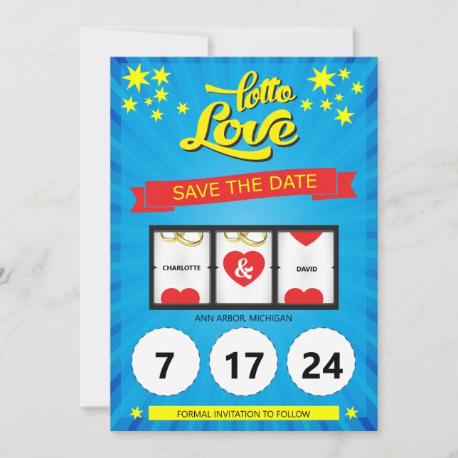 Anúncio de Casamento Lotto Love Save the Date (Frente)