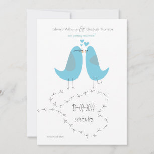 Anúncio de Casamento Love Birds Save the Date