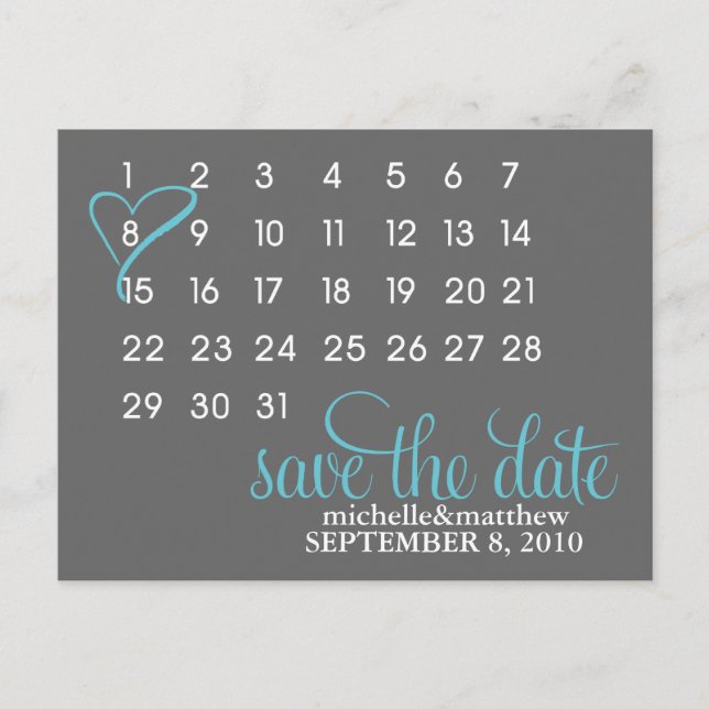 Anúncio de Casamento Marque Seu Calendário (Frente)