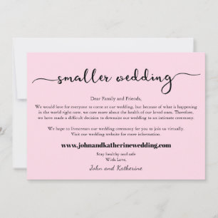 Anúncio de Casamento Menor Elegante Moderno Rosa
