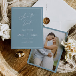 Anúncio de casamento Minimal Blue Save the Date