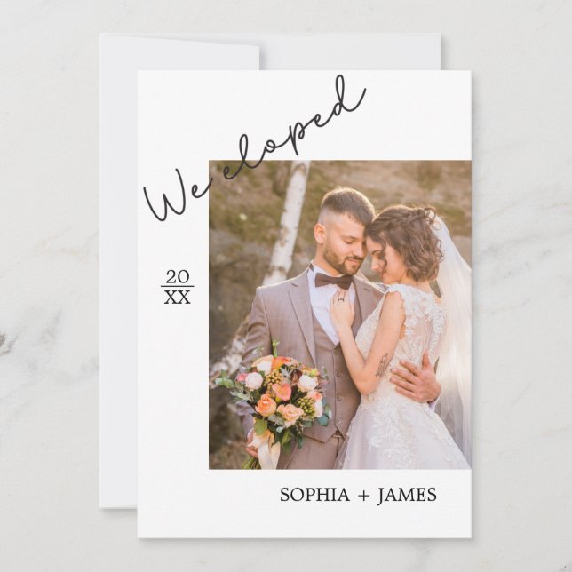 Anúncio de Casamento Minimalista com Fuga para Ses (Frente)
