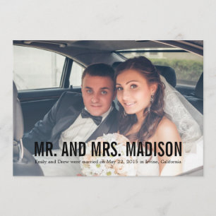 Anúncio de Casamento Moderno Minimalista - Preto