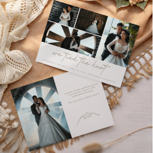 Anúncio de casamento multi-fotográfico vintage ele