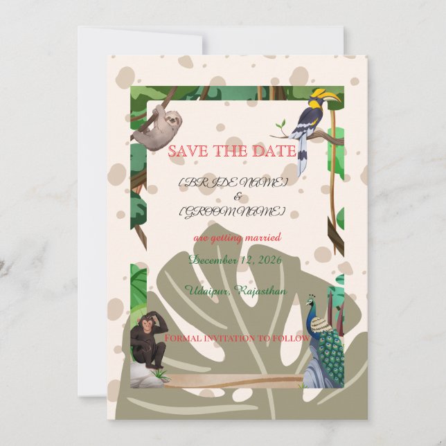 Anúncio de Casamento na Floresta Rústica (Frente)