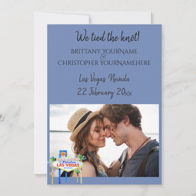 Anúncio de Casamento Nós Amarramos em Las Vegas (Frente)