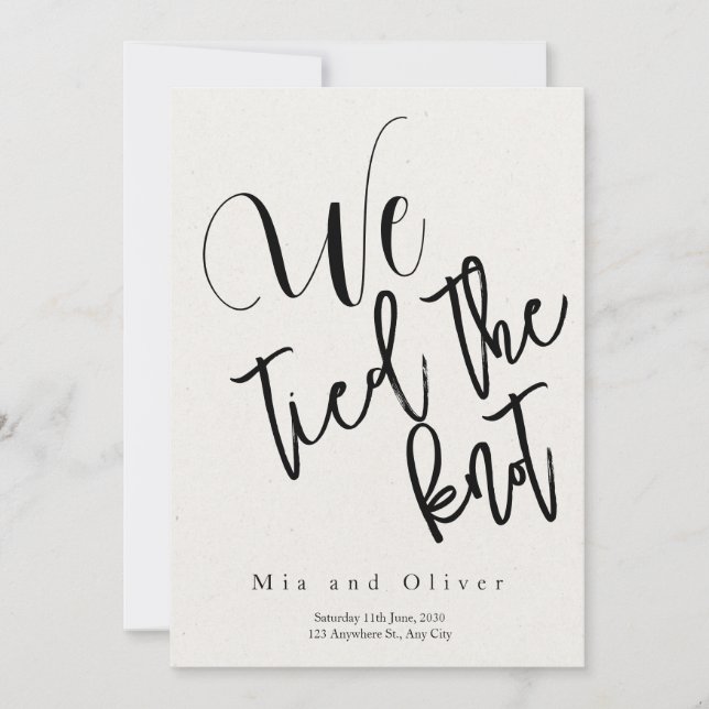 Anúncio de casamento " Nós Amarrámos o Nó " (Frente)