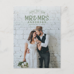 Anúncio de casamento obrigado foto rústica