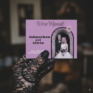 Anúncio de Casamento Pastel Goth Cartão Postal