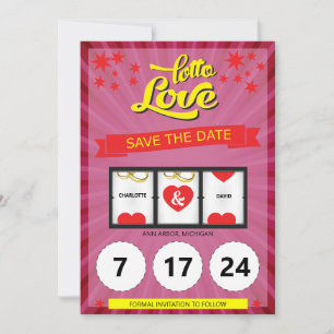 Anúncio de Casamento Pink Lotto Love Save the Date