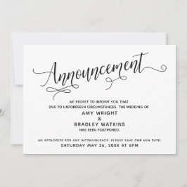 Anúncio de Casamento Postergado por Roteiro Elabor