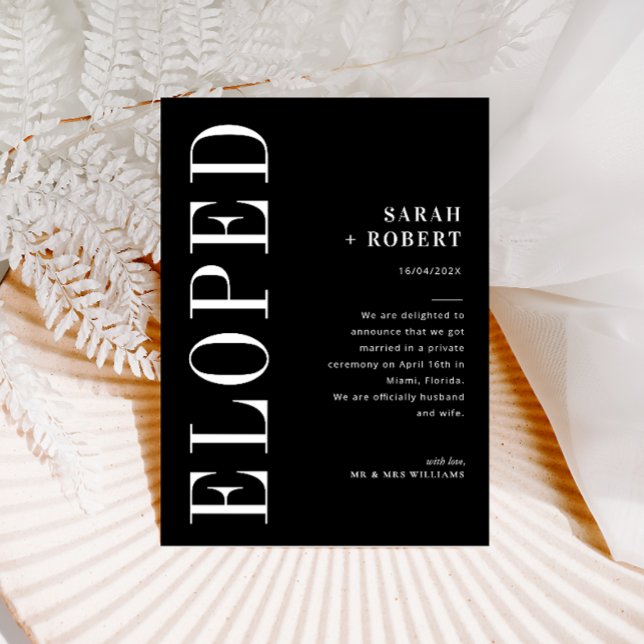 Anúncio de casamento preto e branco moderno (Criador carregado)