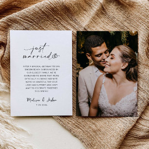 Anúncio de Casamento Recém-Casados Modelo de Fot