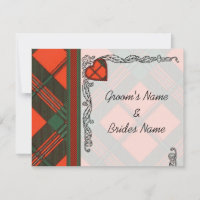 Anúncio de Casamento RSVP Convite Scott Tartan