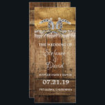 Anúncio de casamento russo-ocidental<br><div class="desc">Espero que goste deste anúncio de casamento da Rússia excelente com este Burlap Rustic e Lace com madeira e ferraduras de celeiro. Você pode MUDAR TODAS AS INFORMAÇÕES PESSOAIS sobre o Programa de Casamento para atender às suas necessidades. Desfrute! https://www.zazzle.com/store/artzdizigns</div>