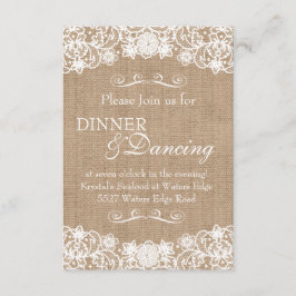 Anúncio de Casamento Rústico de Locais de Burlap C