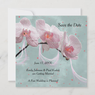 Anúncio de casamento Salve a Data Rosa & Azul Turq