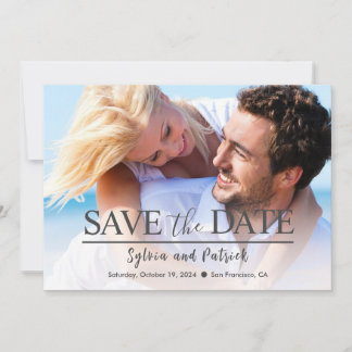 Anúncio de casamento Salve o cartão de data com fo