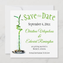 Anúncio de casamento Save The Date Bambu da Sorte