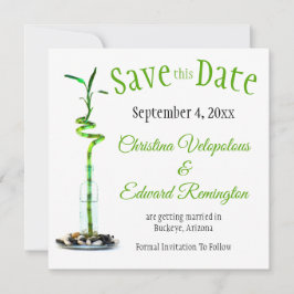 Anúncio de casamento Save The Date Bambu da Sorte