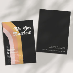 Anúncio de Casamento Secreto com Arco-íris Retrô M