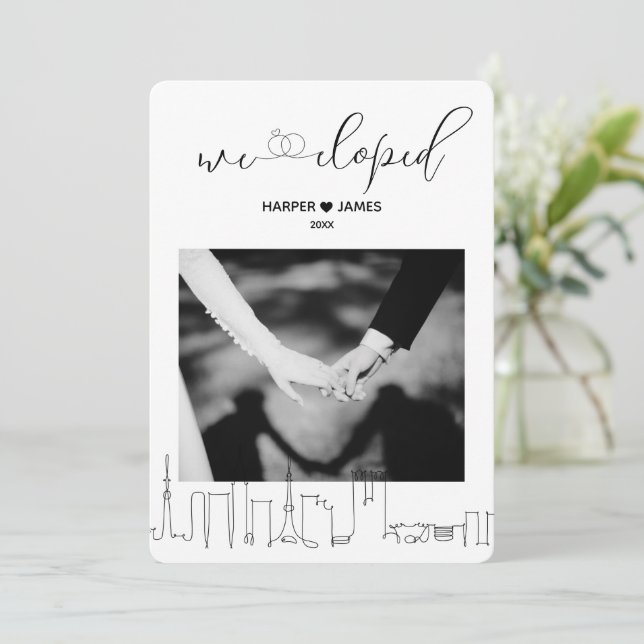 Anúncio de Casamento Secreto Moderno | Tóquio (Em pé/Frente)