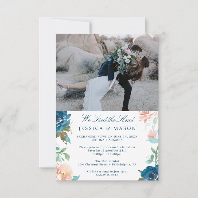 Anúncio de Casamento Surpresa Convite Elopamento (Frente)