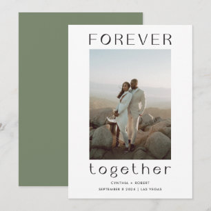 Anúncio de casamento verde para Sage Juntos