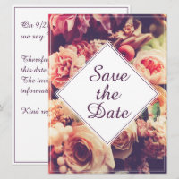 Anúncio de Casamento vintage Elegante, Motif Flor