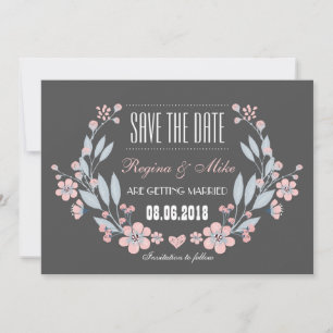 Anúncio de casamento Vintage Flower Save the Date