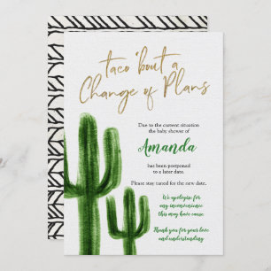 Anúncio de Chá de fraldas adiado do Cactus mexican