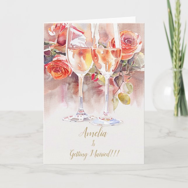 Anúncio de champanhe e Noivado Elegante (Frente)