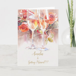 Anúncio de champanhe e Noivado Elegante