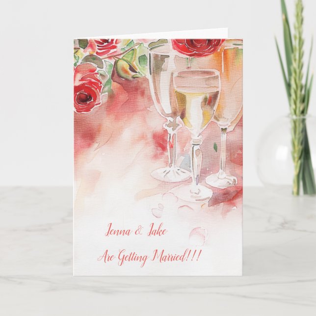 Anúncio de champanhe e Noivado Elegante (Frente)