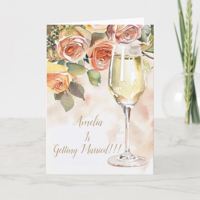 Anúncio de champanhe e Noivado Elegante (Frente)