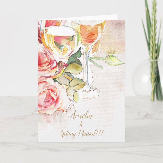 Anúncio de champanhe e Noivado Elegante (Frente)