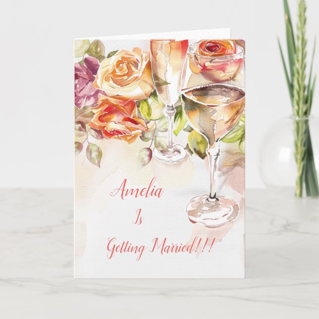 Anúncio de champanhe e Noivado Elegante (Frente)