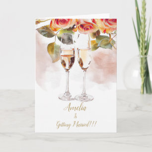 Anúncio de champanhe e Noivado Elegante