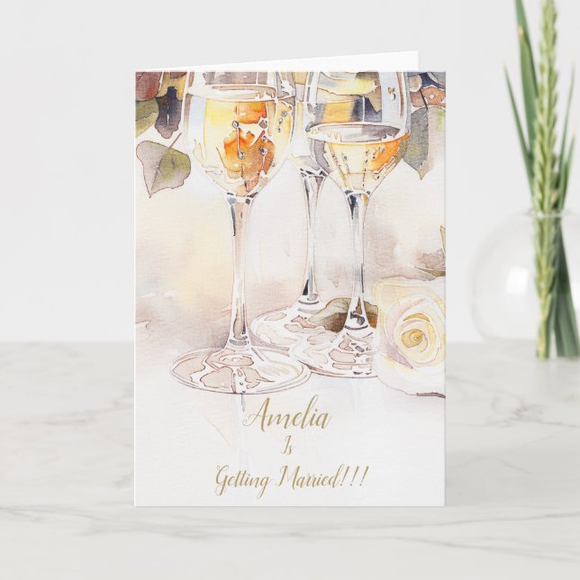 Anúncio de champanhe e Noivado Elegante (Frente)