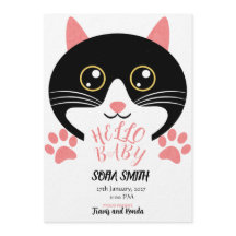 Anúncio de Chegada do Bebê Gatinho Fofo