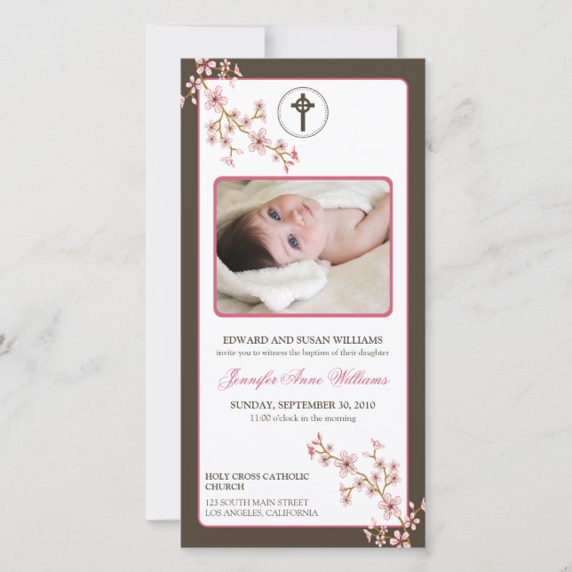 Anúncio de Cherry Blossoms Baptism (rosa) (Frente)