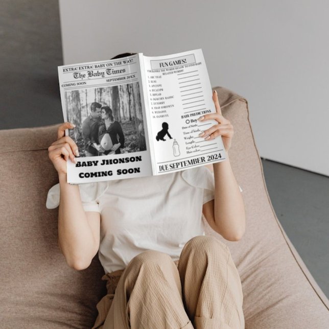 Anúncio de Chuvada de Bebê de Gravidez no Jornal (Criador carregado)