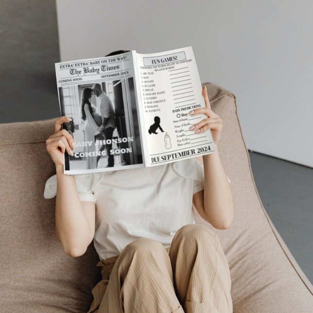 Anúncio de Chuvada de Bebê de Gravidez no Jornal (Criador carregado)